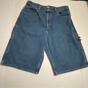 Vintage Tommy Hilfiger Men's Classic Blue Jean Shorts carpenter 33 logo